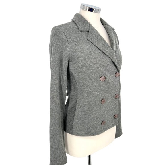 James Perse Brushed Jersey Double Breasted Blazer Gray Size Medium 2 - Picture 4 of 14